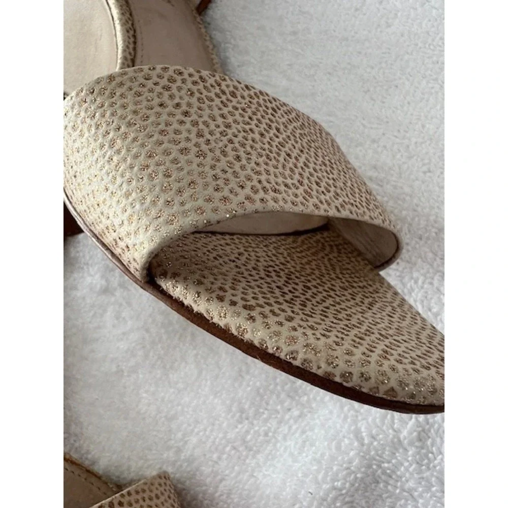 Louise Et Cie Rose Gold & Beige Wedge Sandals | Women's 7.5 M | ‎ Good Condition